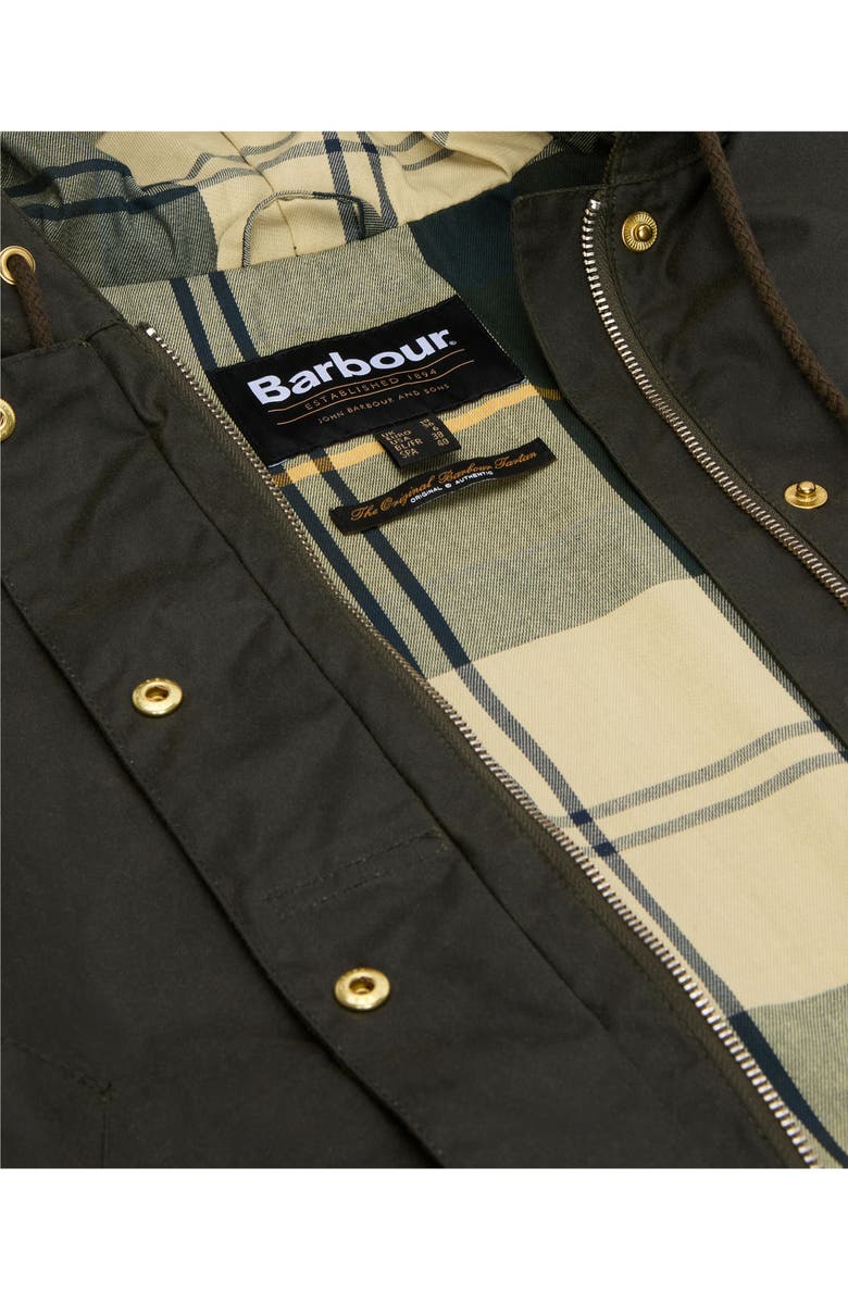 Barbour Ryedale Waxed Cotton Jacket, Alternate, color, Archive Olive/ Ancient Tartan