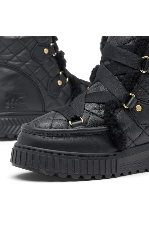 Sorel One Ave™ Alpine Genuine Shearling Trim Waterproof Boot In Black