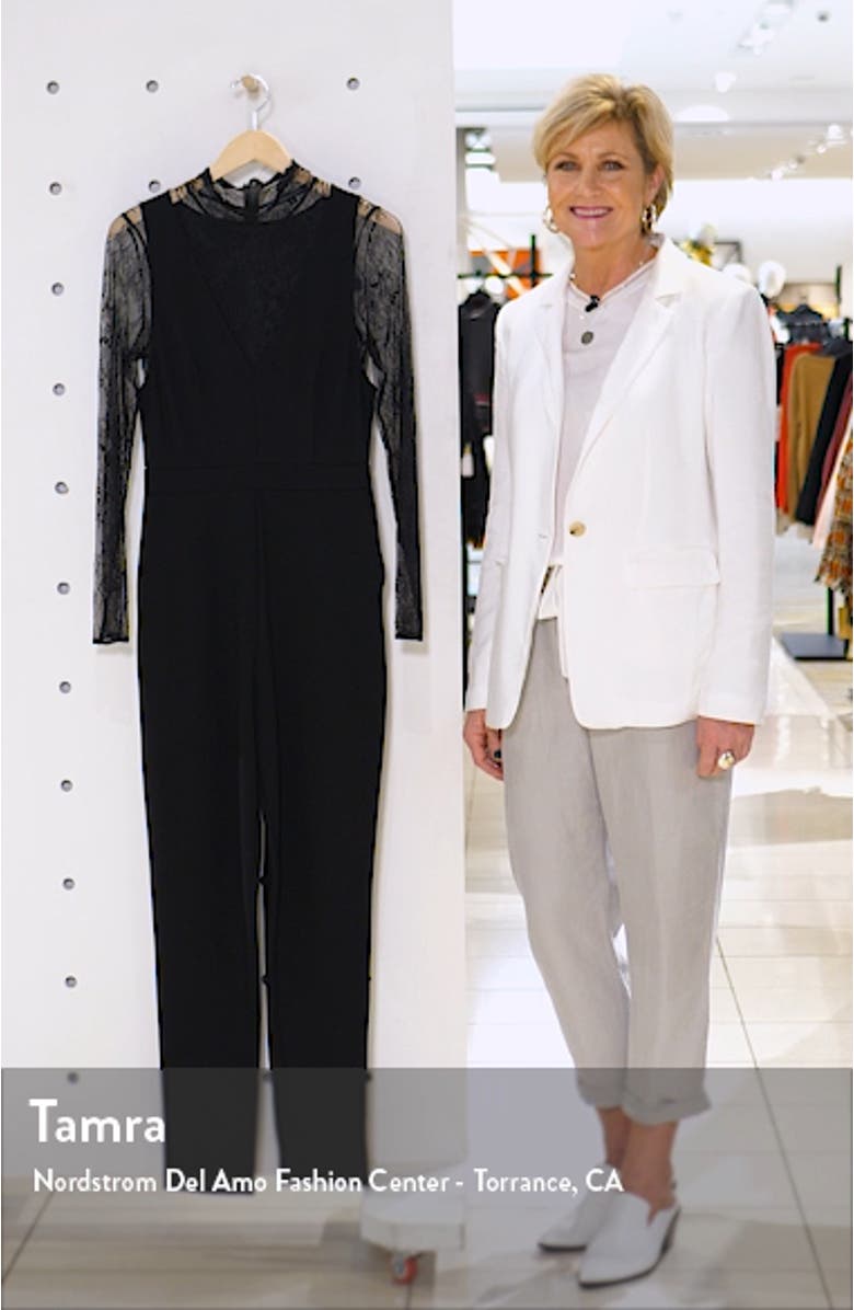 Tabetha Lula Long Sleeve Lace & Jersey Jumpsuit, sales video thumbnail