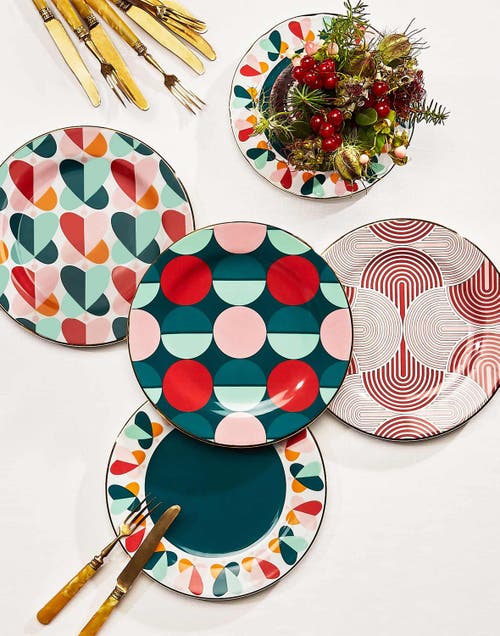 La Doublej Dessert Plates Set Of 2 Farfalle Ring Green In Farfalle Ring Green