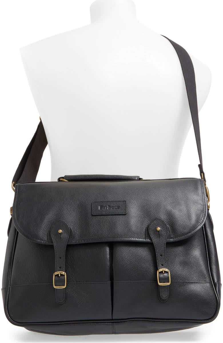 Barbour Leather Briefcase, Alternate, color,