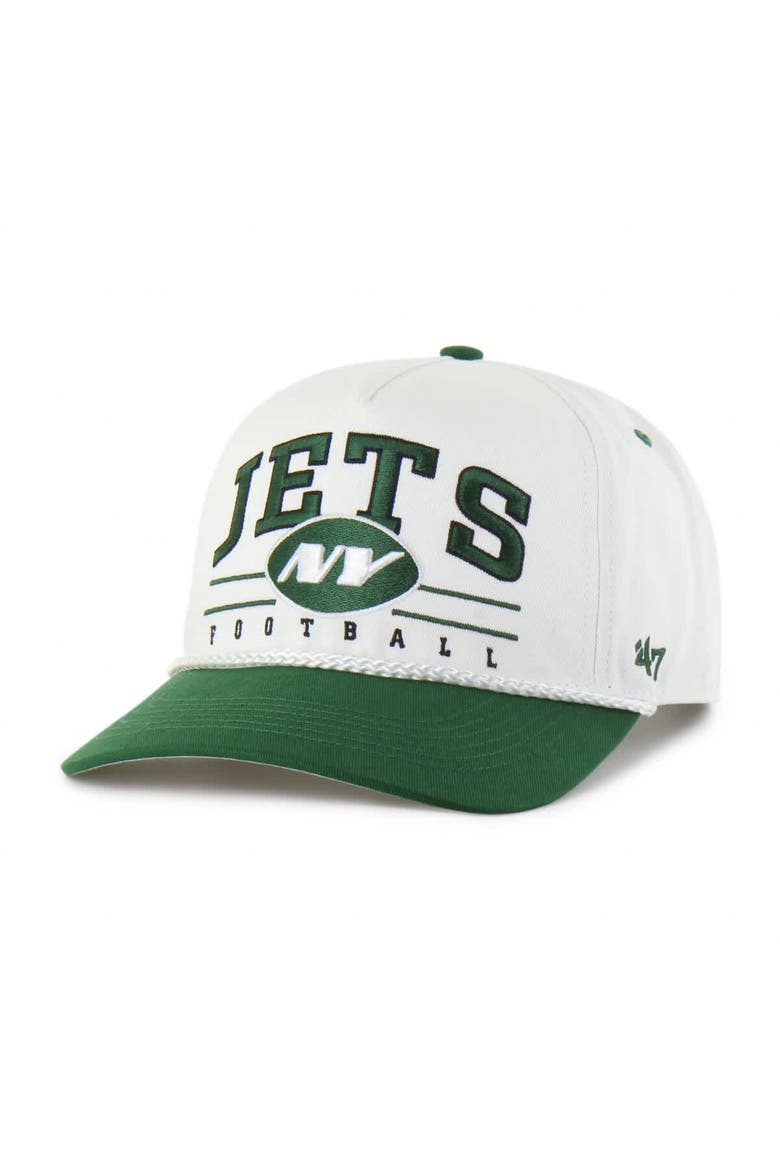 Men's '47 White/Green New York Jets Roscoe Two-Toned Hitch Adjustable Hat, Main, color, White