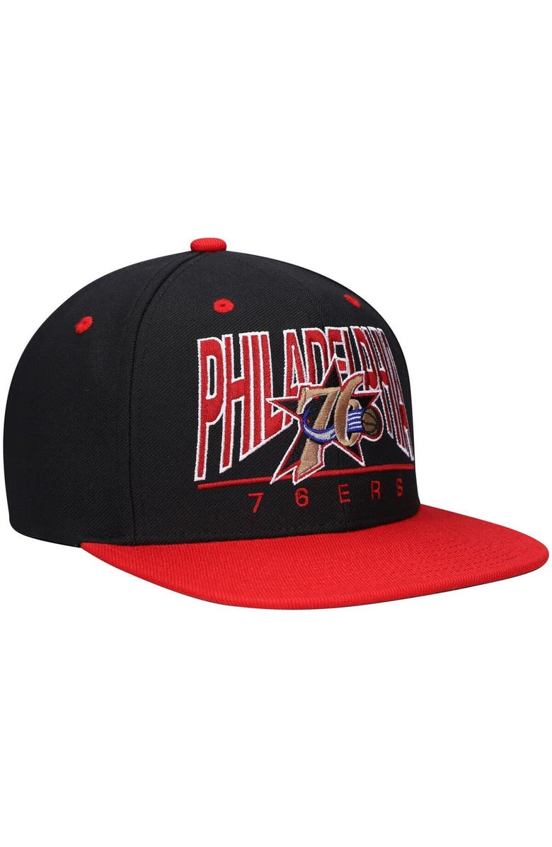Mitchell & Ness Men's Mitchell & Ness Black Philadelphia 76ers Hardwood Classics City Arch Snapback Hat, Alternate, color, 
