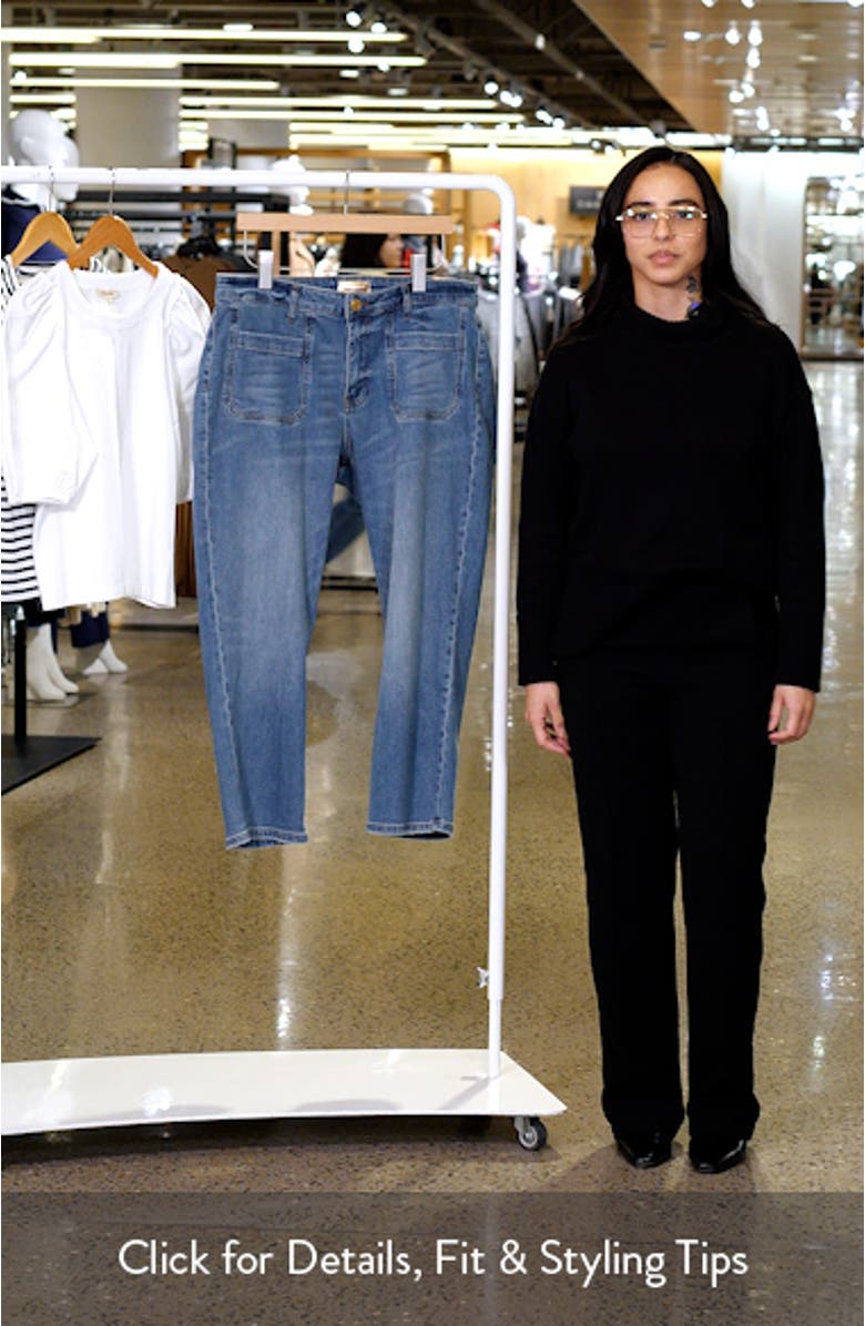 Elizabeth Patch Pocket High Waist Crop Straight Leg Jeans, sales video thumbnail