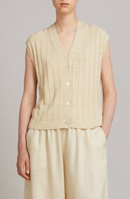 MM by Max Mara Ranghi Rib Linen Vest