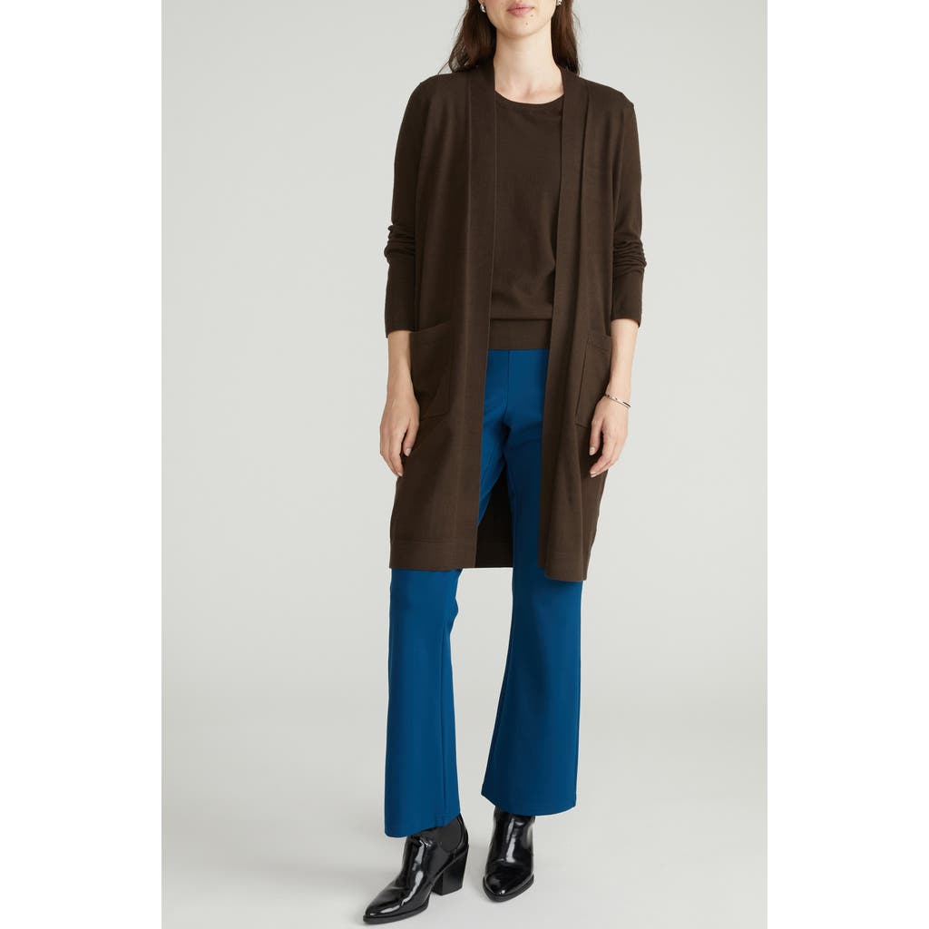 Universal Standard Long Open Front Cardigan In Chocolate