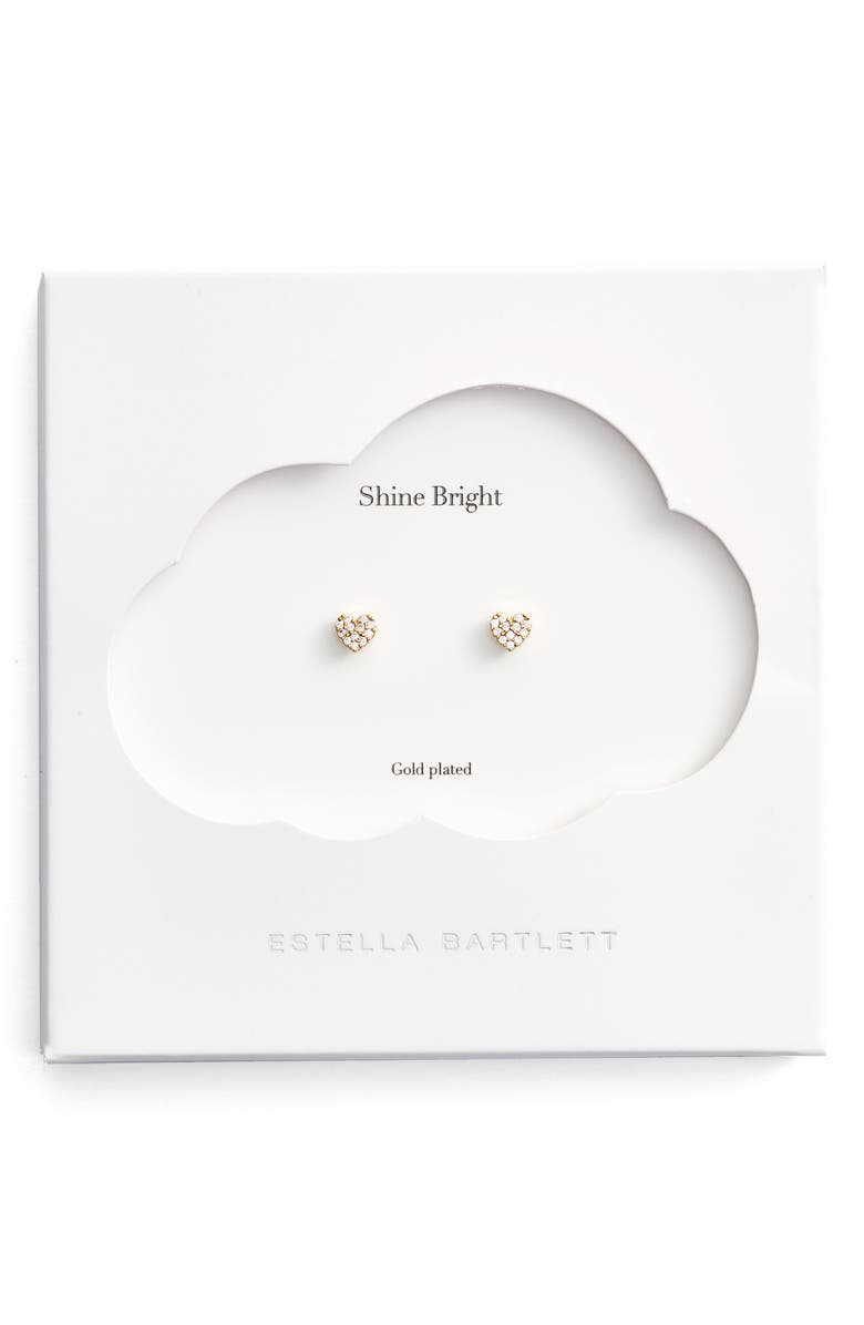 Estella Bartlett Shine Bright Heart Stud Earrings, Alternate, color, 