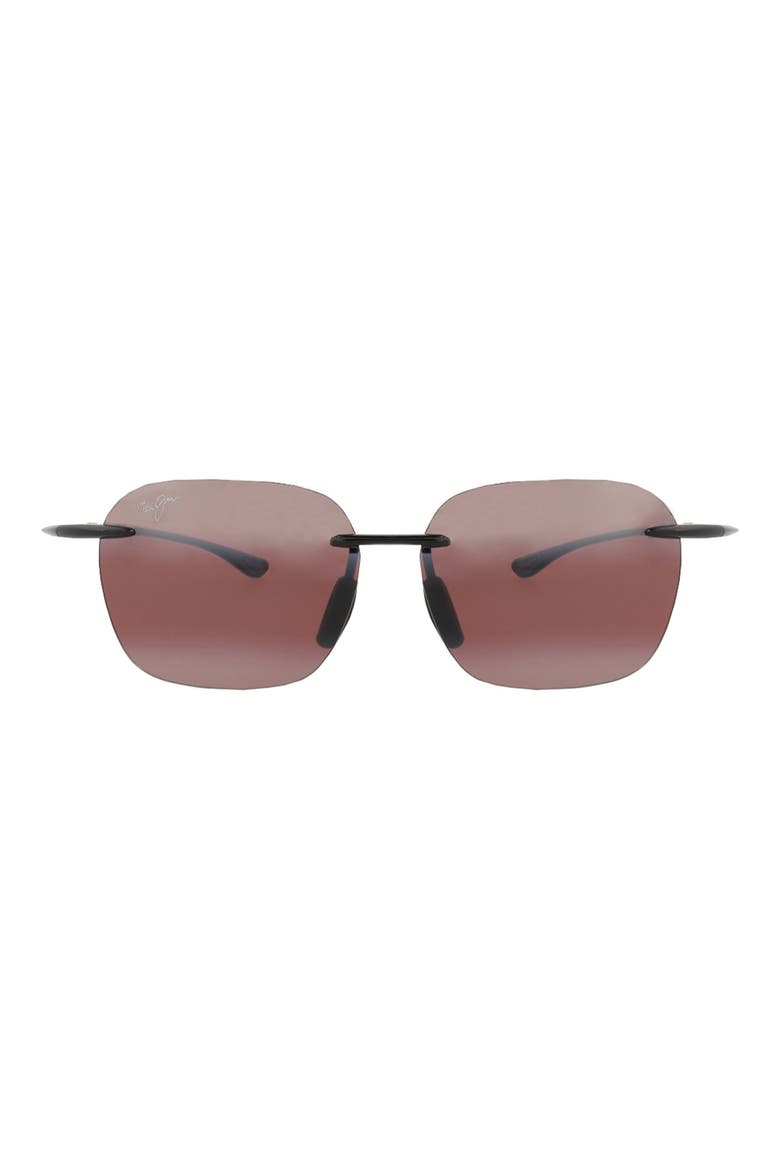 50mm Polarized Gradient Square Sunglasses, Main, color, BLACK BLACK ROSE