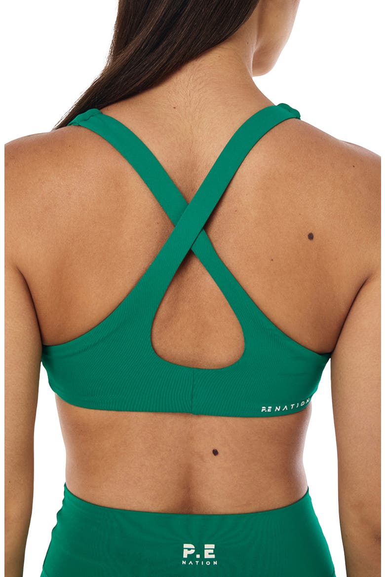 Swift Twist Front Sports Bra, Alternate, color, COLLEGE GREEN