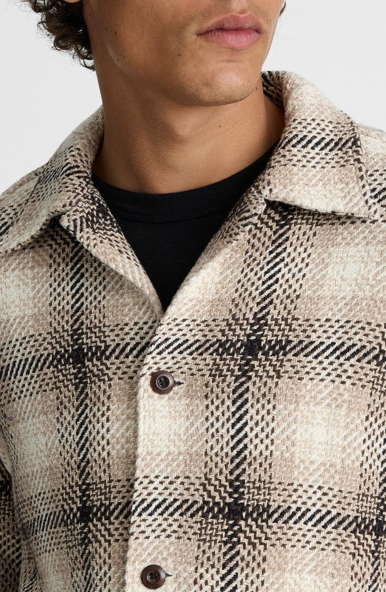 Madewell Twill Shirt Jacket, Alternate, color, Heavy Twill Plaid Grey/ Ivory