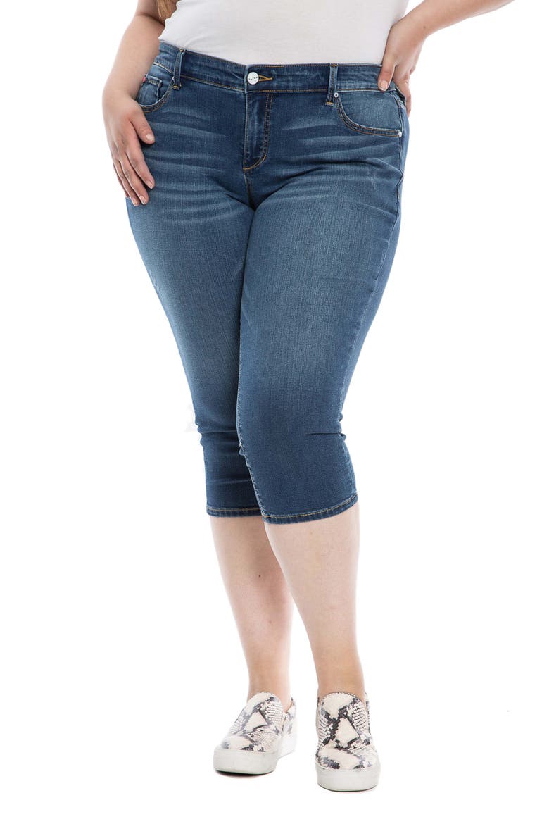 Frayed Crop Capri Jeans, Main, color, PALMER