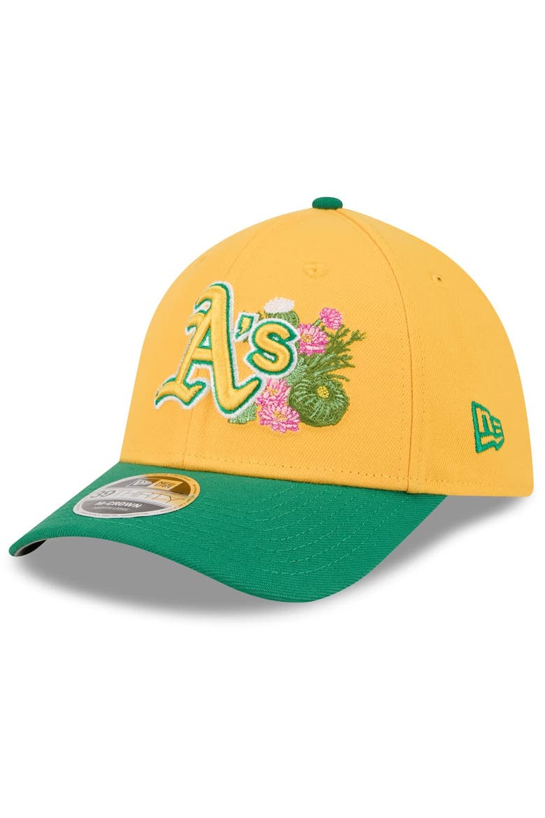 Men's New Era  Gold/Green Athletics 2026 Spring Training M-Crown 39THIRTY Flex Hat, Alternate, color, Gold