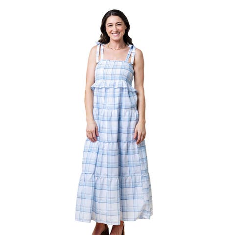 Women's Organic Smocked Tiered Dress