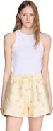 SANDRO Distressed rhinestone shorts