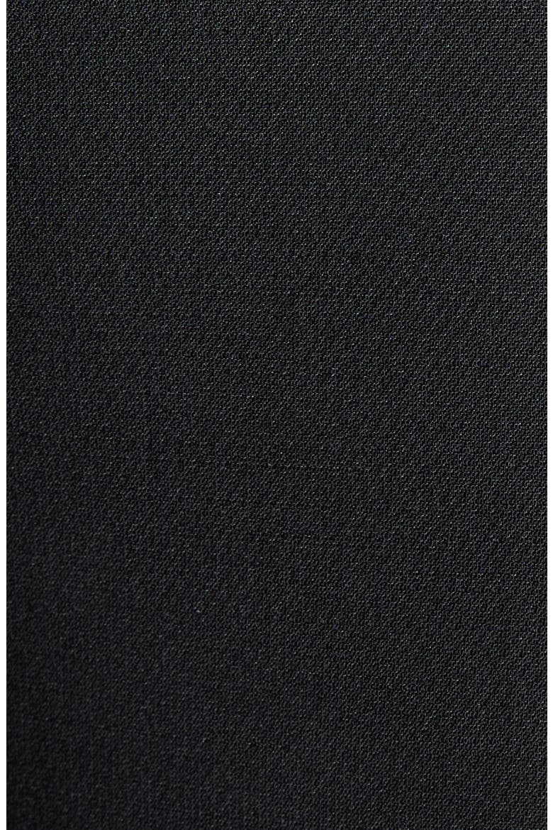 Bow Detail Lace & Crepe Midi Dress, Alternate, color, BLACK