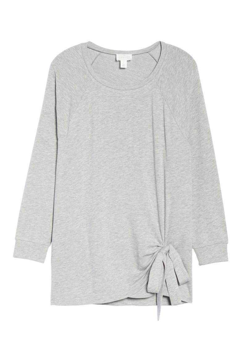 Tie Knot Sweatshirt, Alternate, color, GREY HEATHER