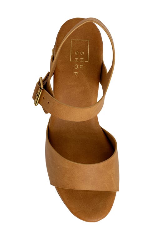 Shushop Gia Ankle Strap Platform Sandal In Brown