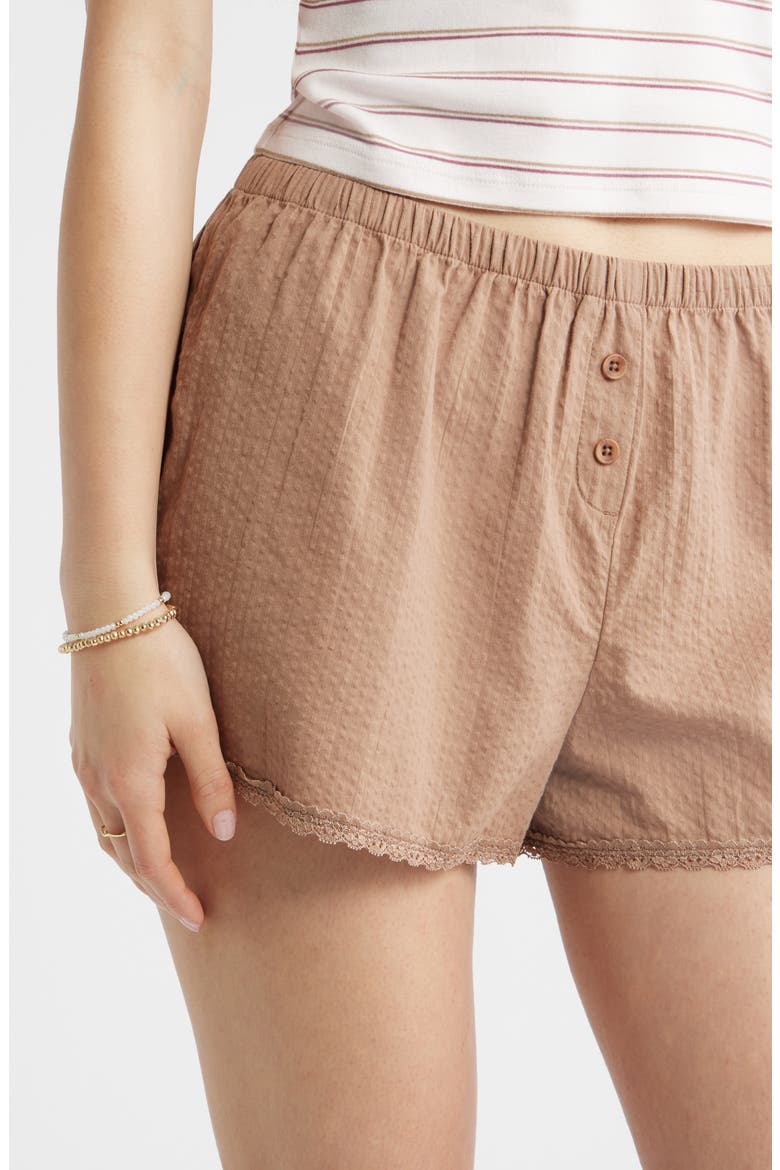 Cotton Seersucker Boxer Shorts, Alternate, color, BROWN FRESCO