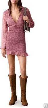 MANGO TEEN Long Sleeve Cutout Minidress