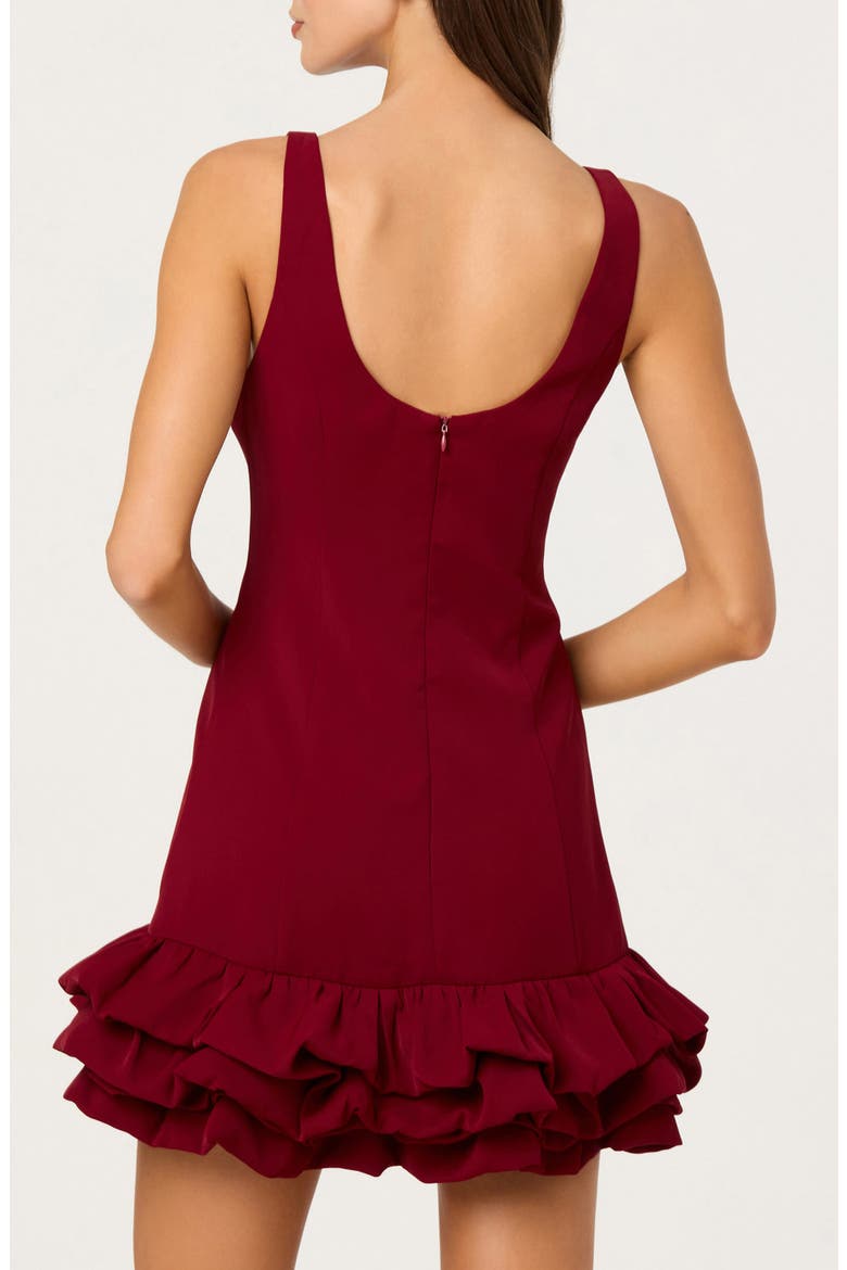 Elexis Bubble Hem Minidress, Alternate, color, WINE
