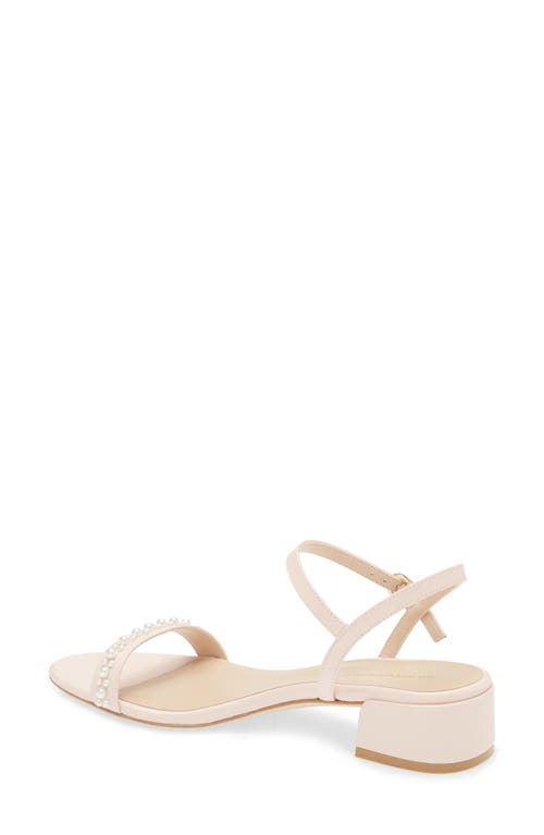 Stuart Weitzman Dancer Faux Pearl Sandal In Rosewater