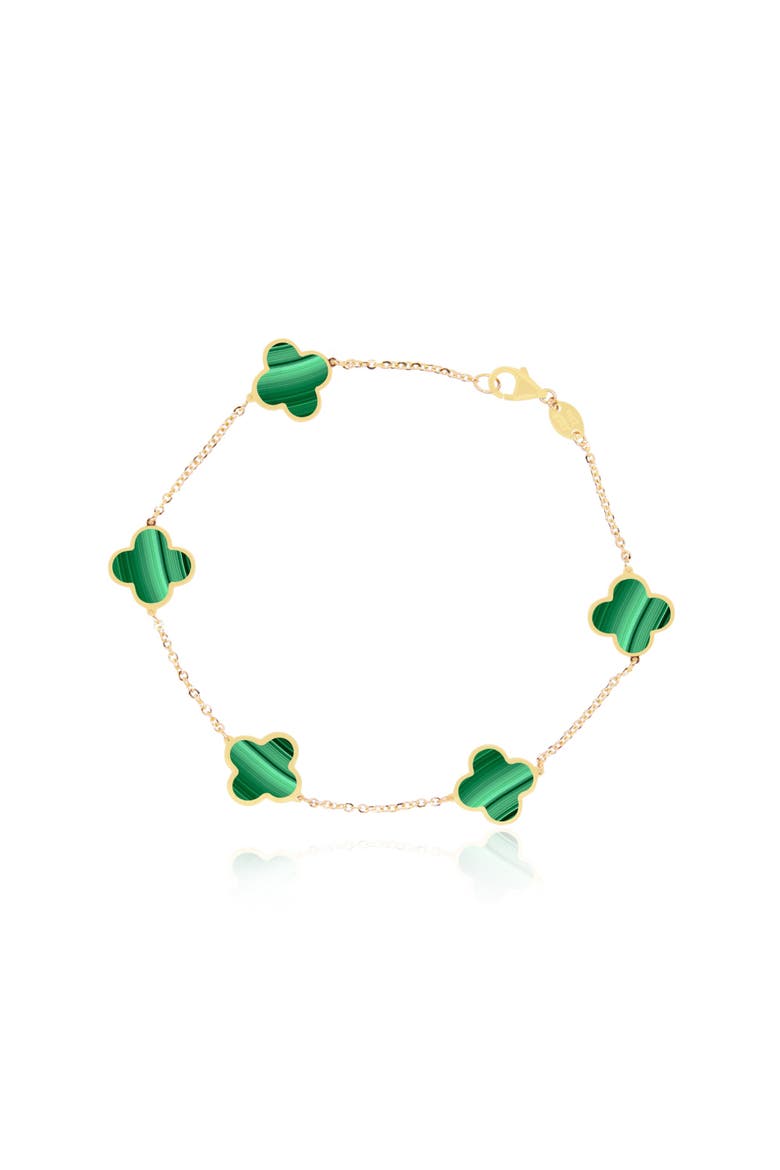 Small Malachite Clover Bracelet, Main, color, Malachite