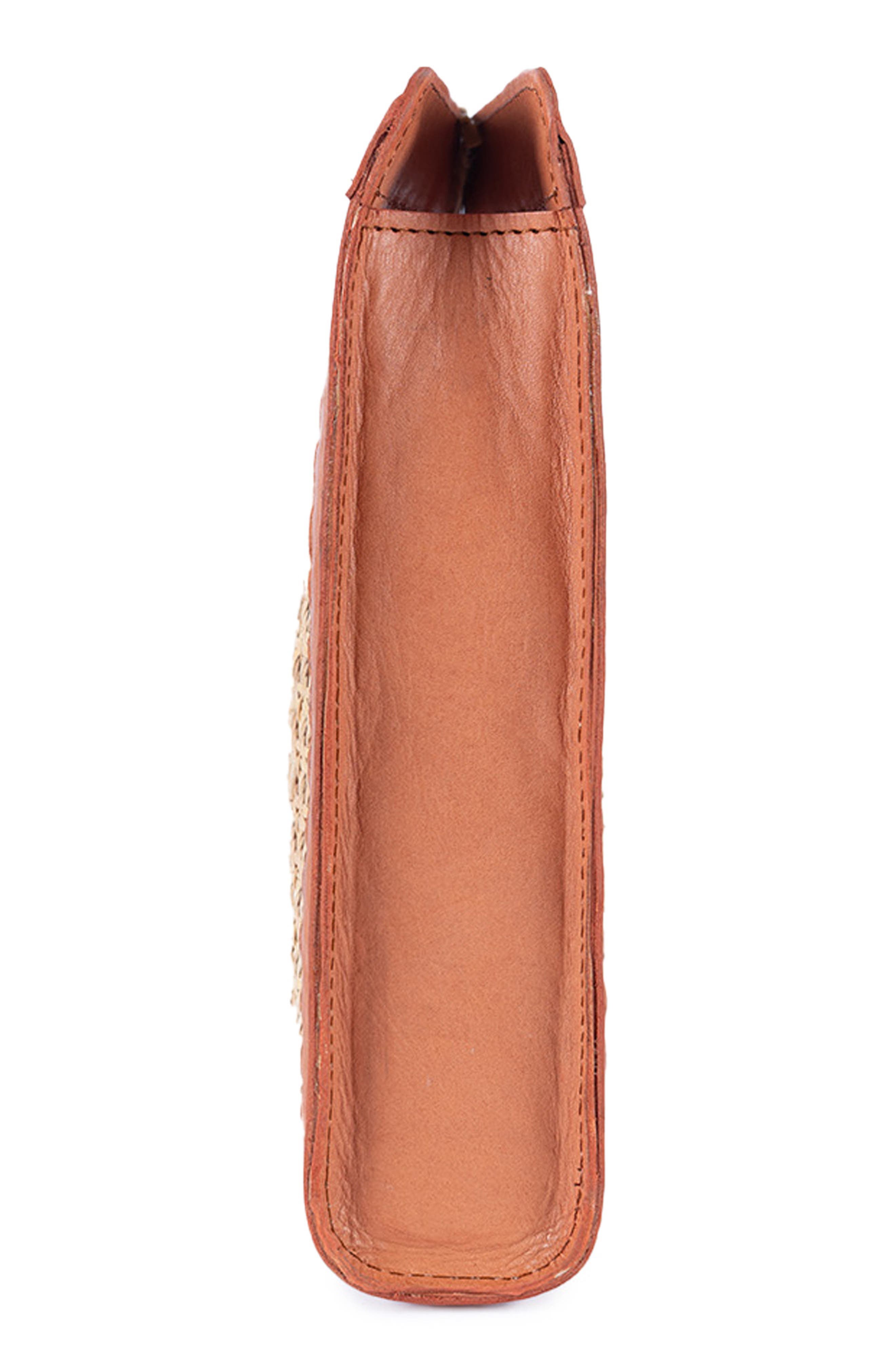 Jelavu Delmar Rattan & Leather Frame Clutch, Alternate, color, 