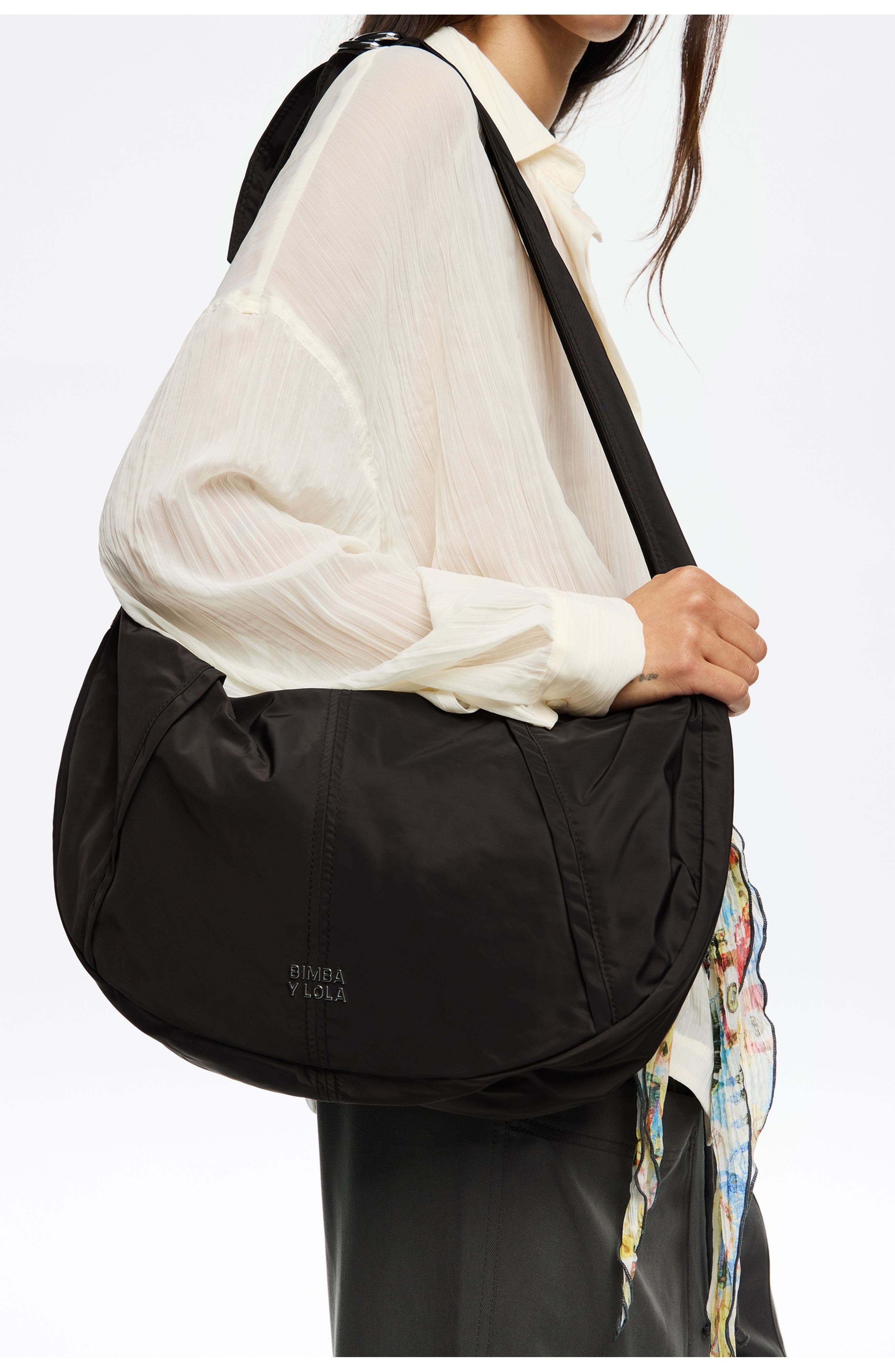 Bimba y Lola Large Moon Bag, Alternate, color, Charcoal