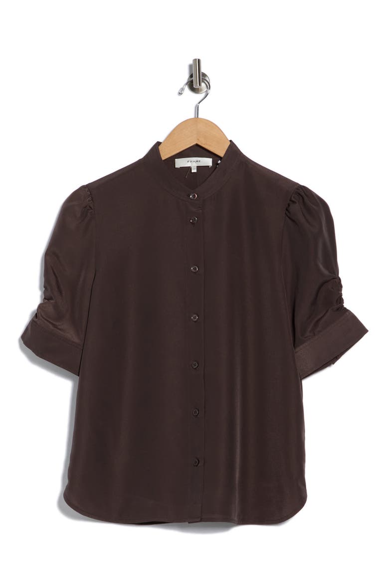 The Frankie Puff Sleeve Shirt, Alternate, color, CHOCOLATE BROWN