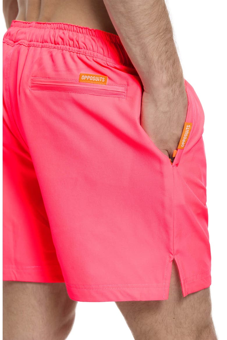 Neon Pink Power Swim Trunks, Alternate, color, PINK