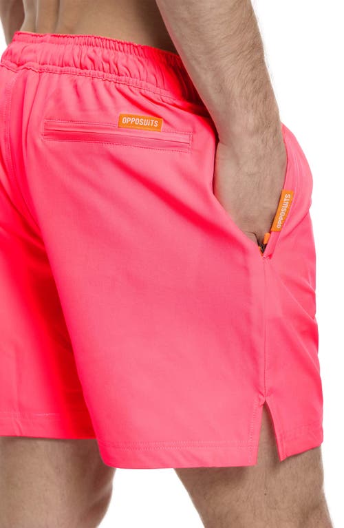 Opposuits Neon Pink Power Swim Trunks In Pink