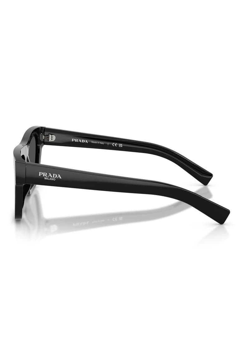 54mm Rectangular Sunglasses, Alternate, color, BLACK / DARK GREY