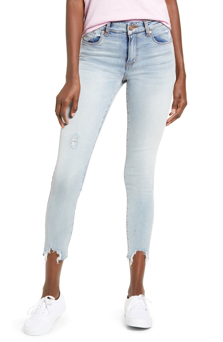 STS Blue Eillie High Waist Destroyed Hem Skinny Jeans, Main, color, 