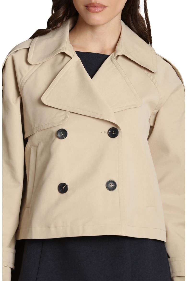 Double Breasted Crop Trench Coat, Alternate, color, SEASHELL