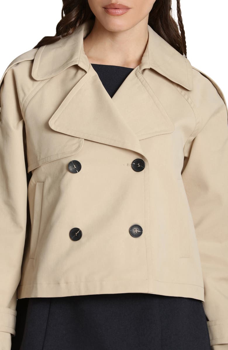 Avec Les Filles Double Breasted Crop Trench Coat, Alternate, color, 