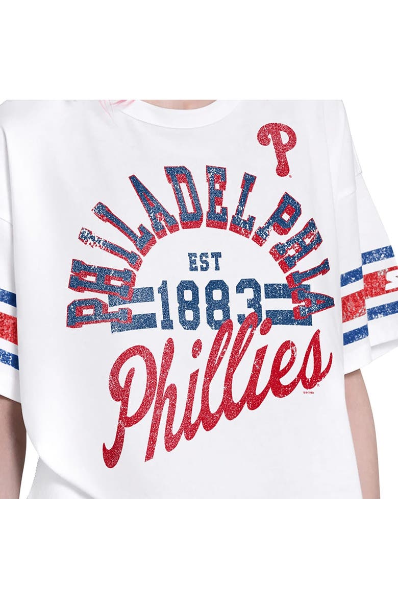 Women's Starter  White Philadelphia Phillies Cropped Hurry Up Offense T-Shirt, Alternate, color, White