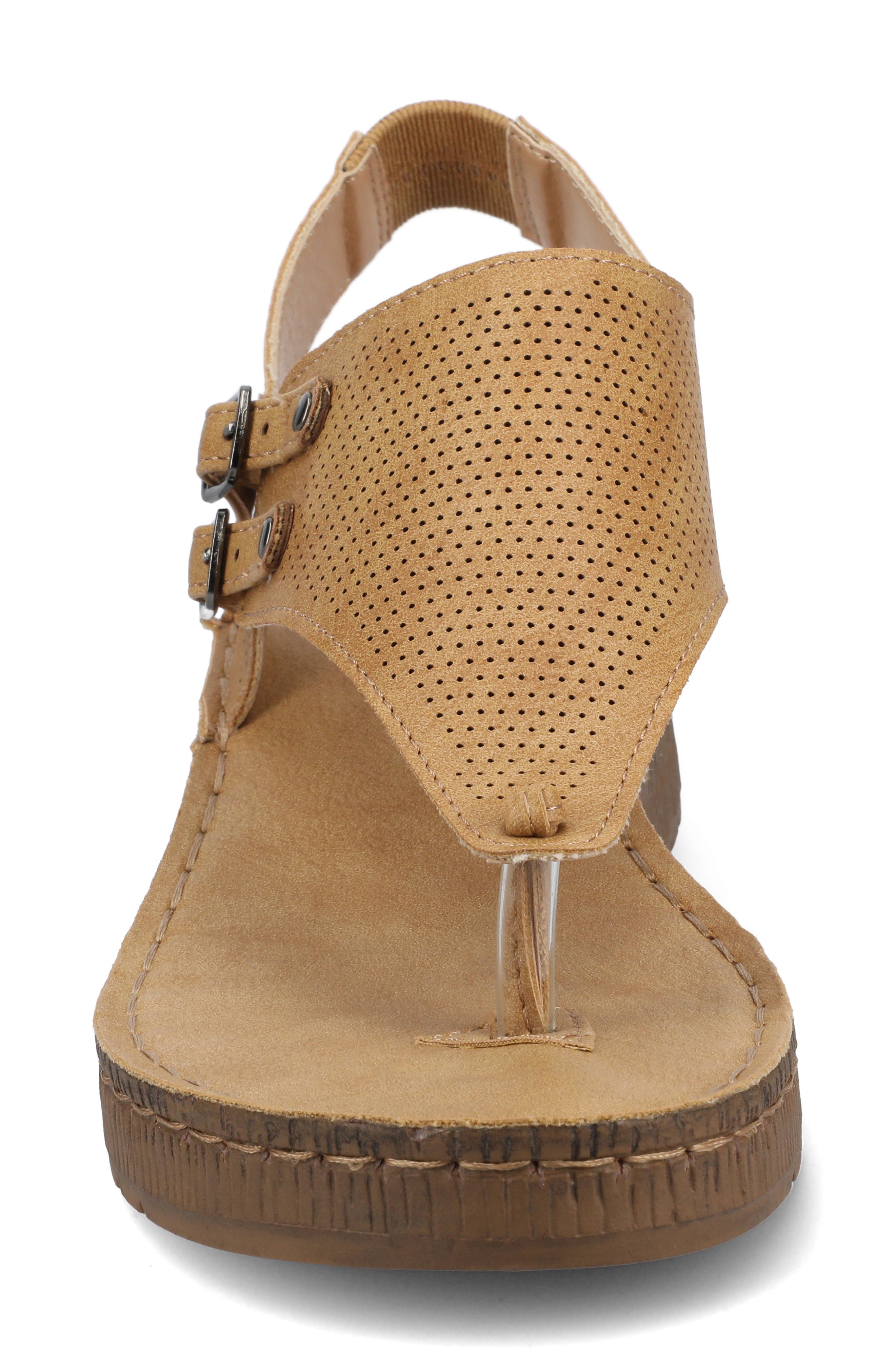 JOURNEE Mckell Wedge Sandal, Alternate, color, TAN