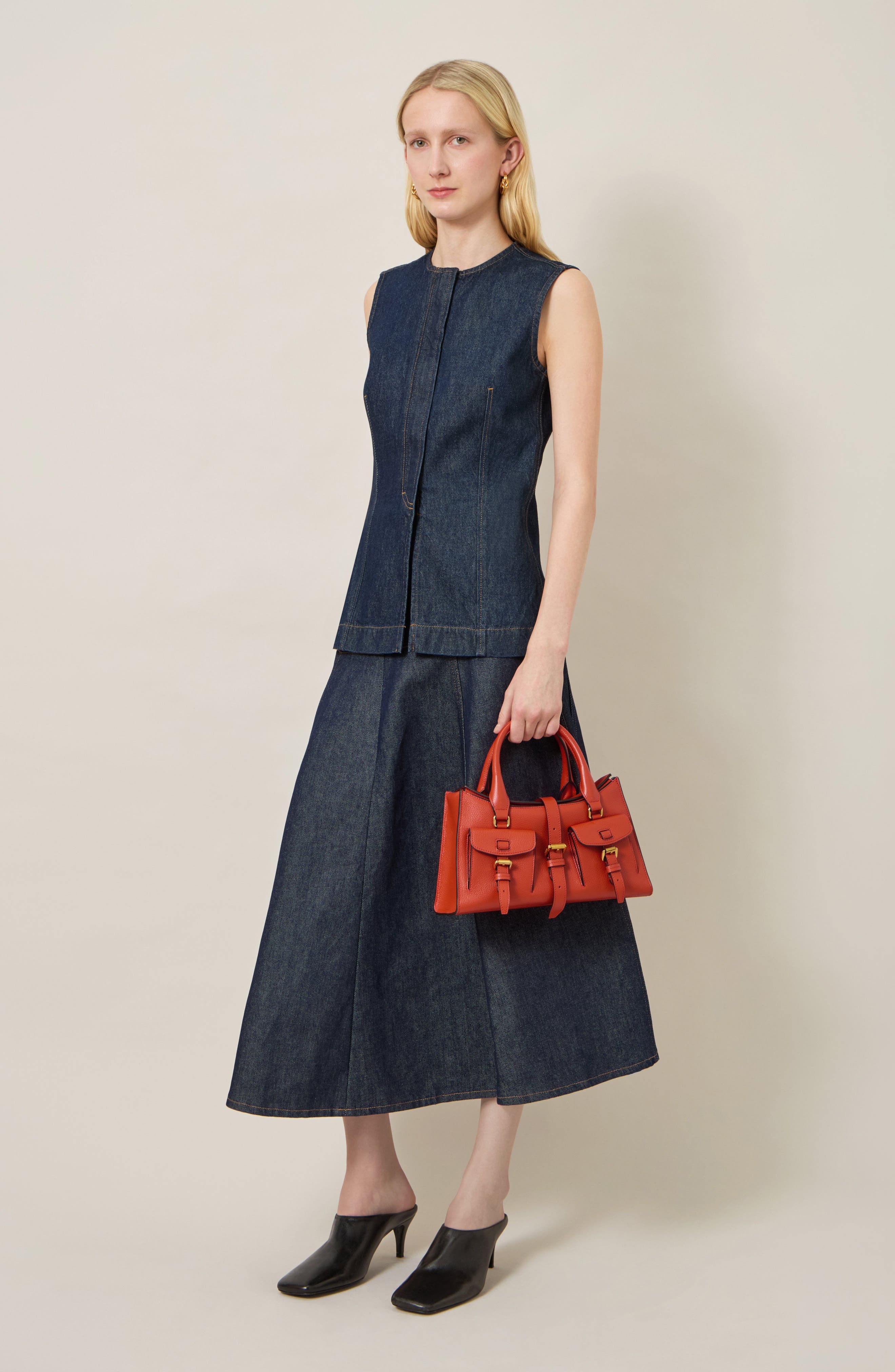 Small Roxanne Leather Crossbody Bag, Alternate, color, CORAL ORANGE
