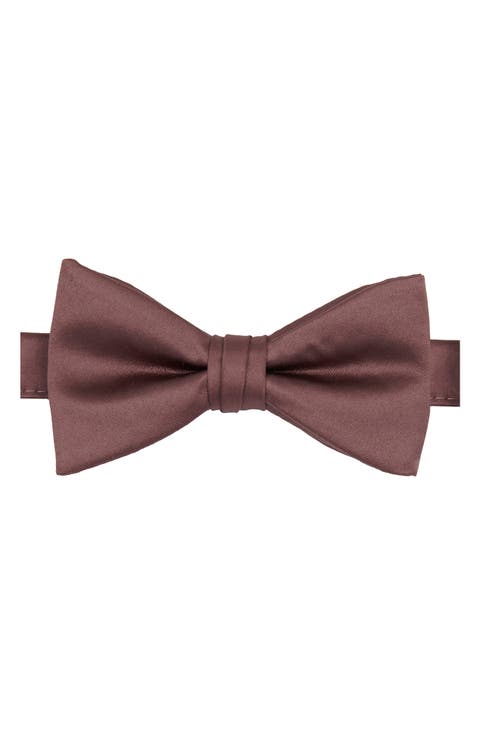 Men's Solid Satin Pre-Tied Bow Tie