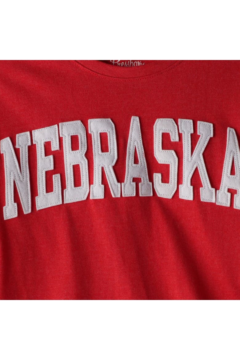 Women's Pressbox Heathered Scarlet Nebraska Huskers Two-Hit Canyon Long Sleeve T-Shirt, Alternate, color, Scarlet
