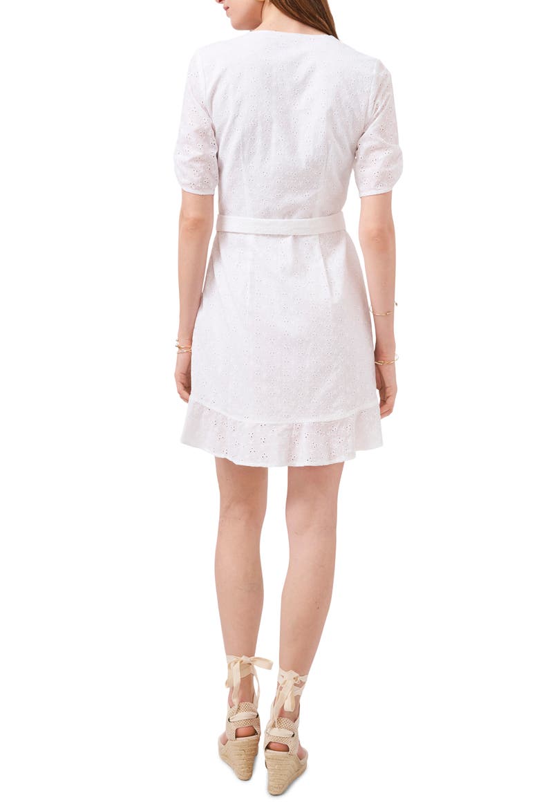 Wrap Front Minidress, Alternate, color, ULTRA WHITE