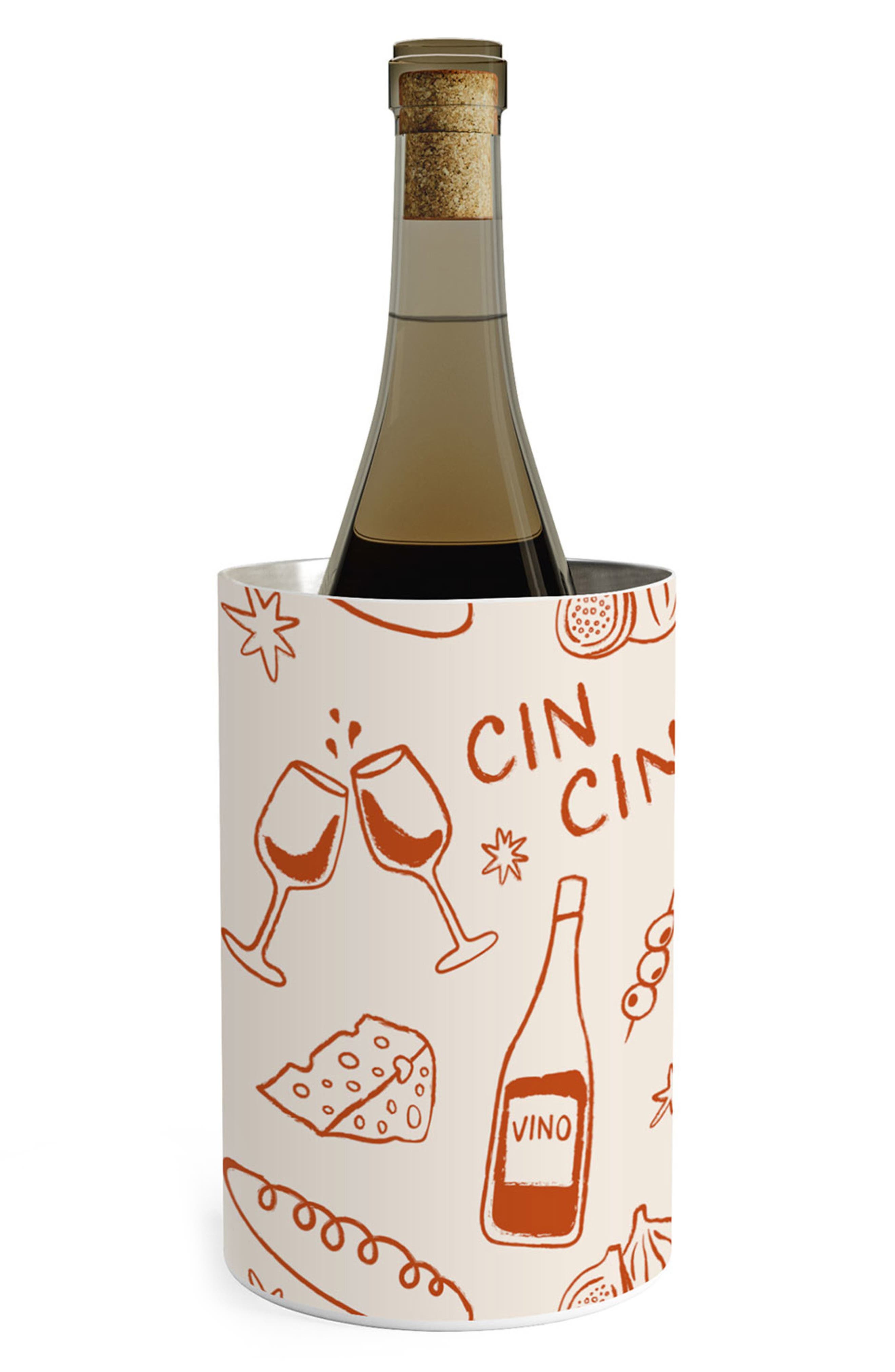 Deny Designs Cheese and Wine Stainless Steel Wine Chiller