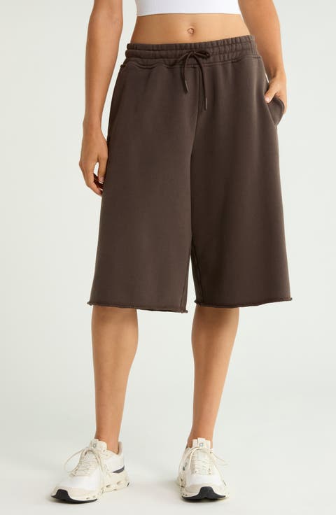 Club Collective Raw Hem Cotton Drawstring Shorts