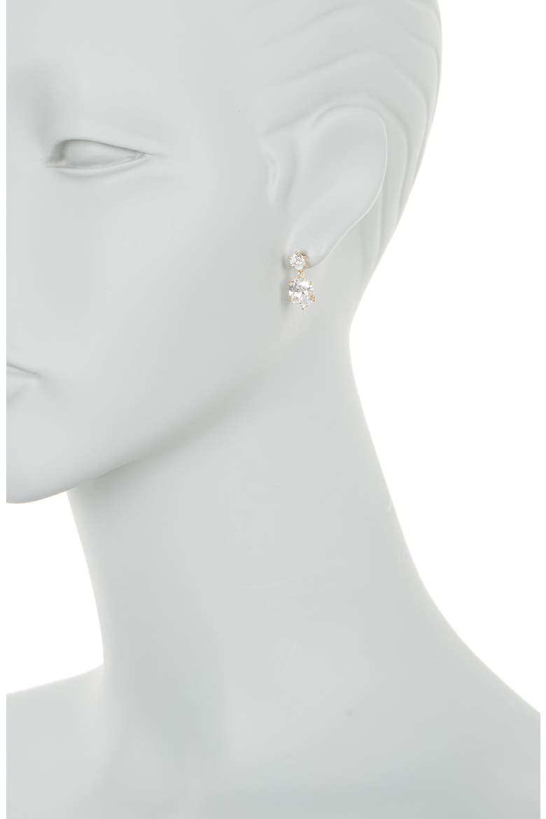 Frolic 18K Gold Plated Double Drop Stud Earrings, Alternate, color, GOLD