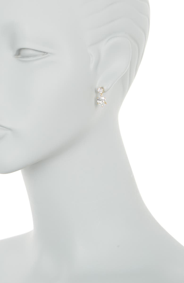 Nadri Frolic 18K Gold Plated Double Drop Stud Earrings, Alternate, color,