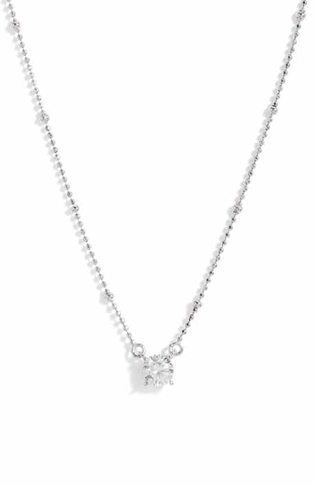 Nordstrom Demi Fine Solitaire Cubic Zirconia Necklace