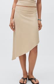 MANGO TEEN Asymmetric Midi Skirt