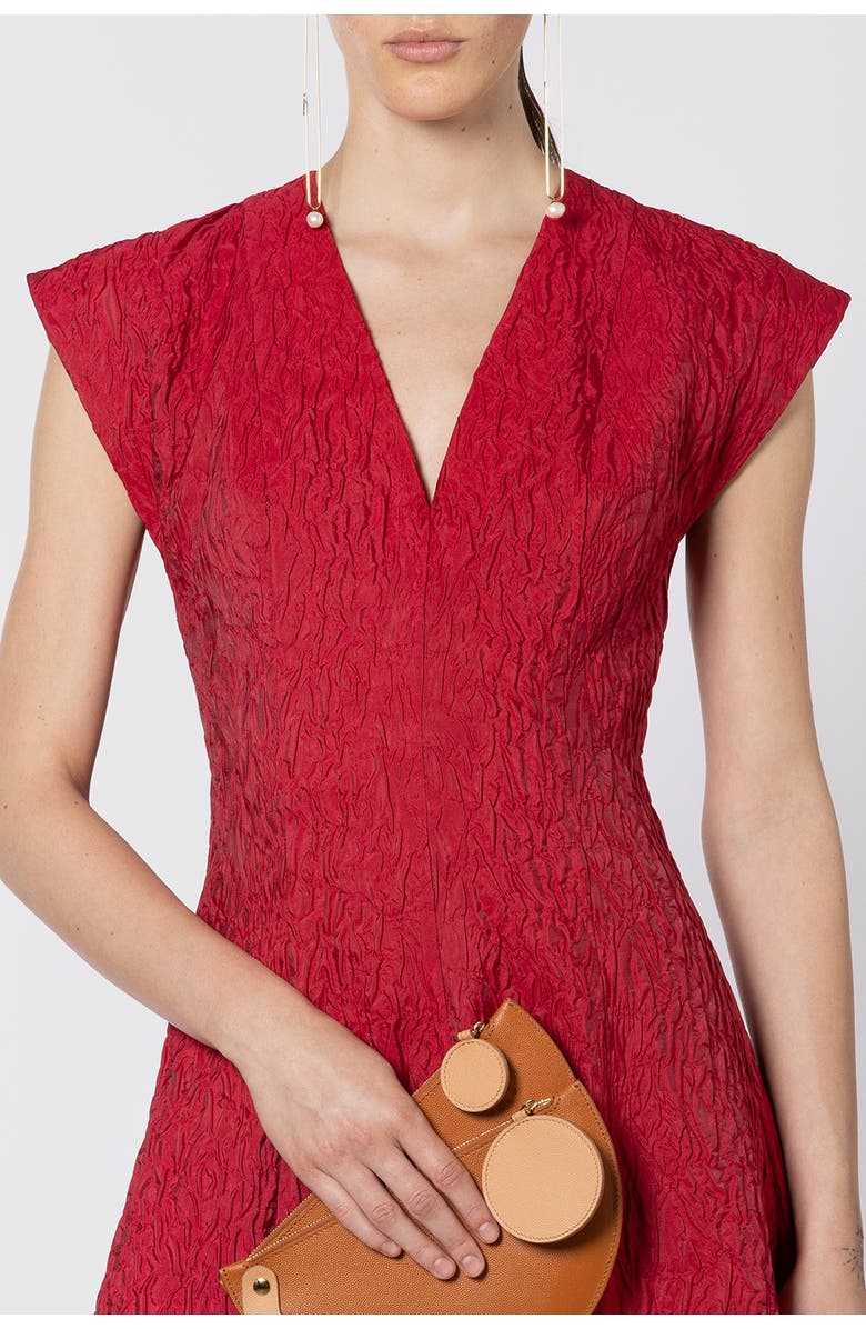 Roksanda Sapha Textured Midi Dress, Alternate, color, Bennett Red