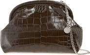 Stella McCartney Falabella Croc Embossed Faux Leather Soft Clutch