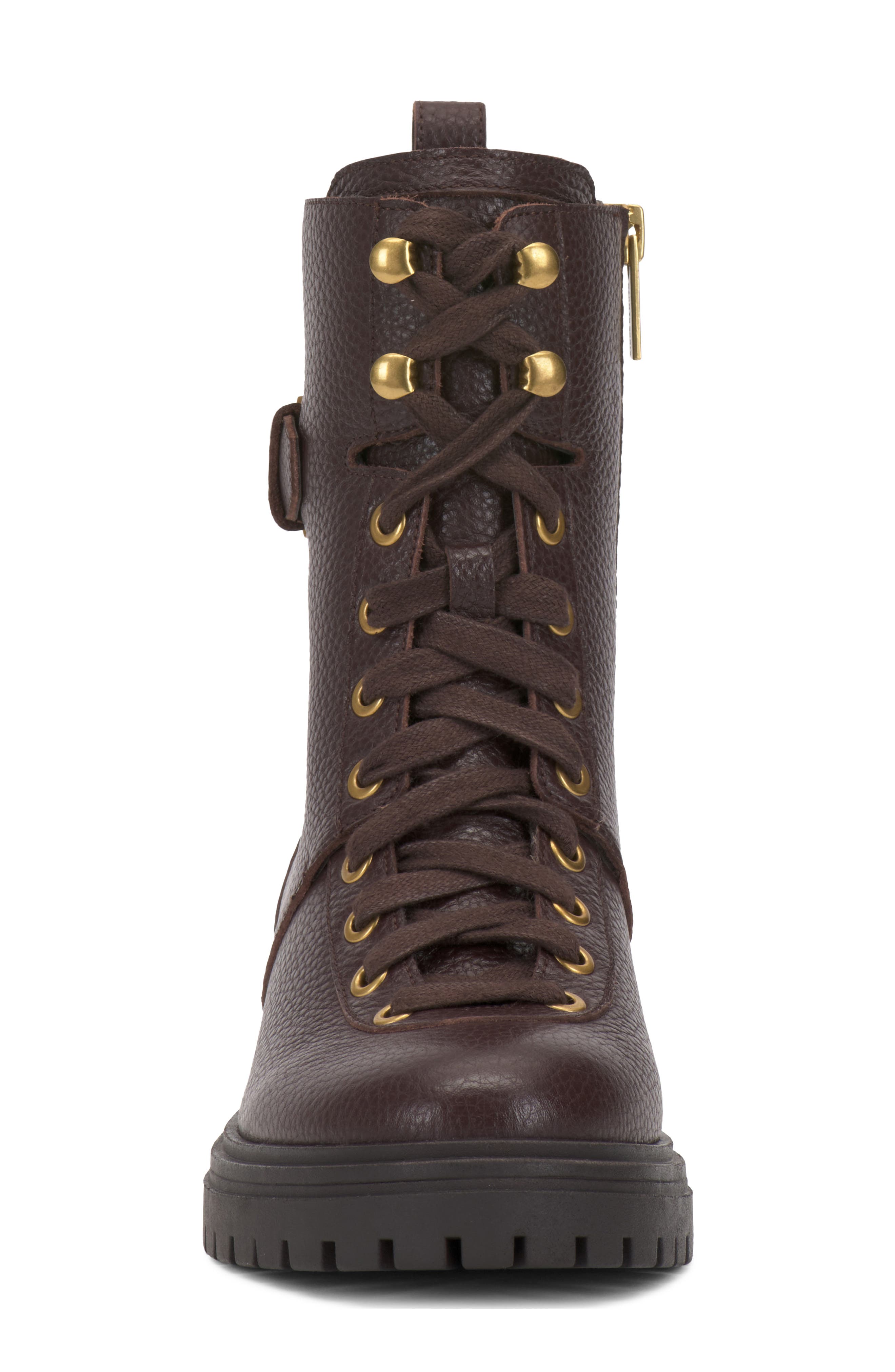 Becinda Leather Combat Boot, Alternate, color, ESPRESSO